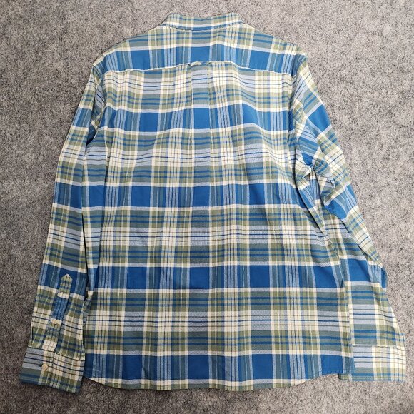LL Bean Stretch Oxford‎ Shirt Men L Slim Fit Multicolor Scotch Plaid Long Sleeve - Picture 2 of 7